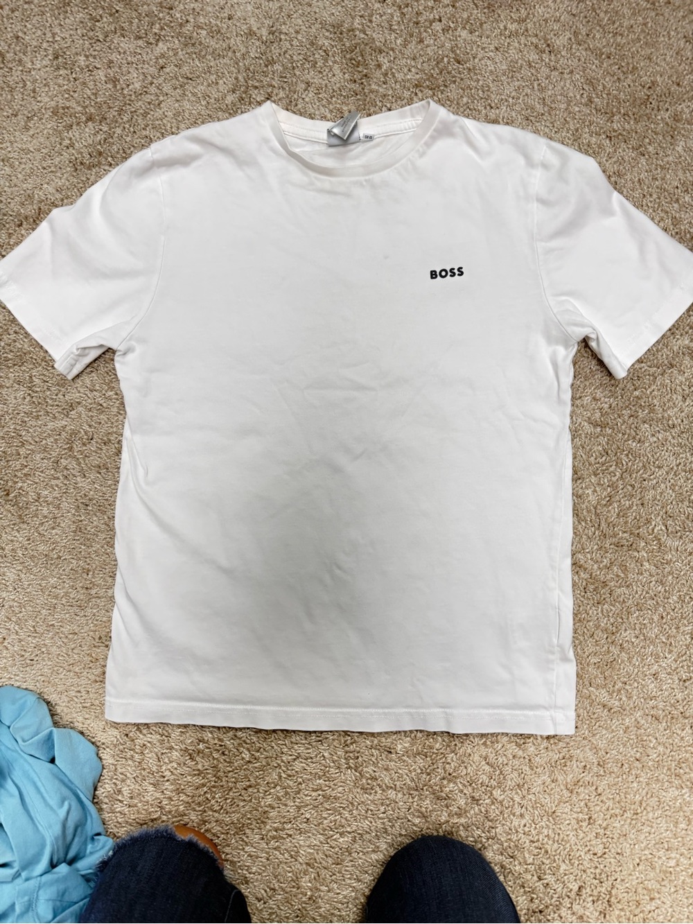 Boss White Minimal Logo Short Sleeve Tee